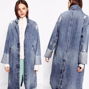 Zara denim Trench coat | M